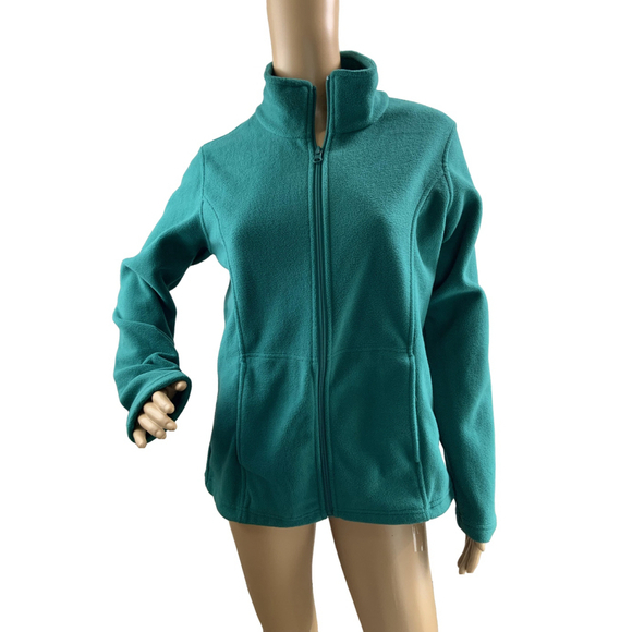 Cabela's Women's Fleece Jacket Teal Long Sleeve Zip Closure Size SP Gorpcore - Picture 2 of 13